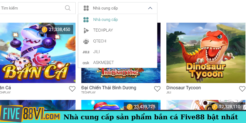 Nhà cung cấp sản phẩm bắn cá Five88 bật nhất