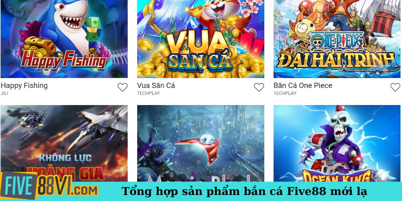 Tổng hợp sản phẩm bắn cá Five88 mới lạ