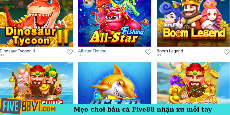Mẹo chơi bắn cá Five88 nhận xu mỏi tay