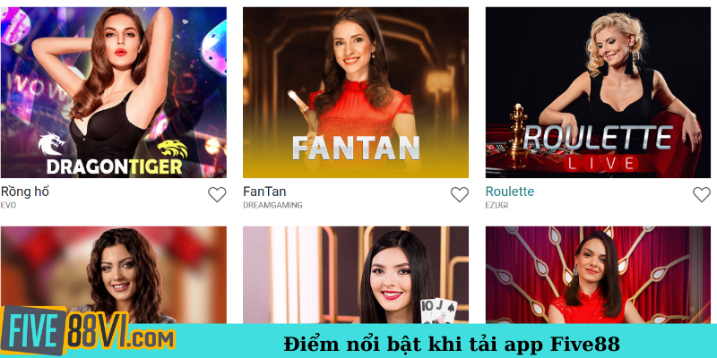 Điểm nổi bật khi tải app Five88