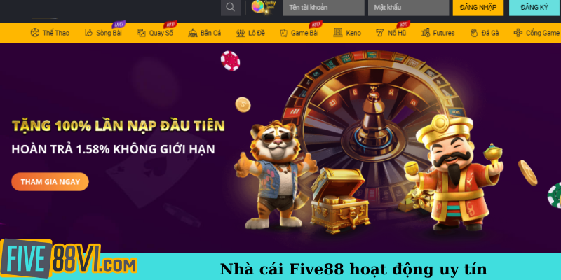 Nhà cái Five88 hoạt động uy tín