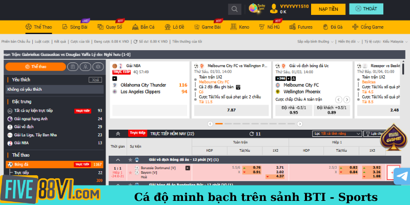 Cá độ minh bạch trên sảnh BTI - Sports