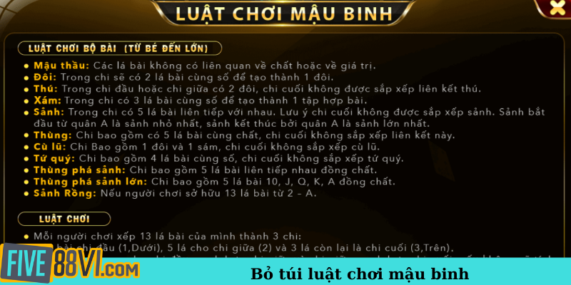 Bỏ túi luật chơi mậu binh