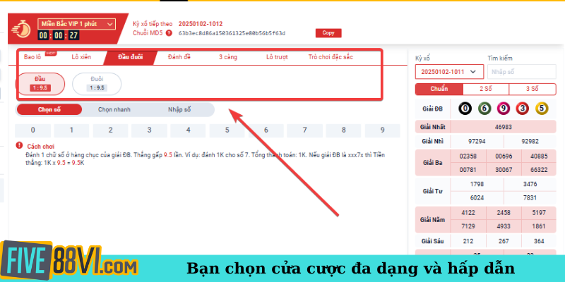 Bạn chọn cửa cược đa dạng và hấp dẫn