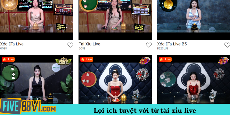 Lợi ích tuyệt vời từ tài xỉu live